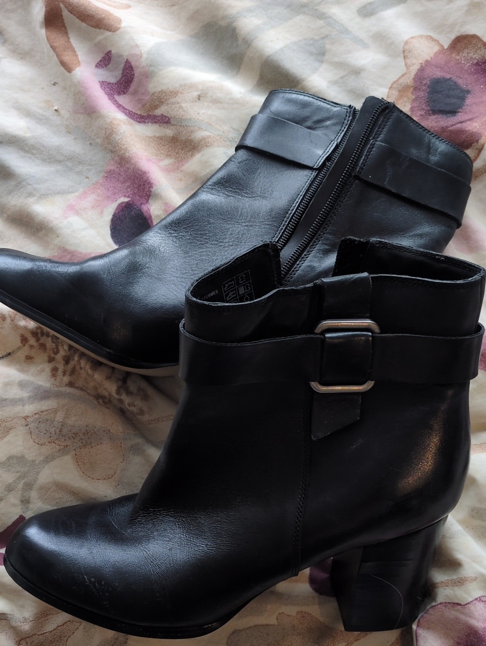 Land's end New, Never Worn Black Women's Ankle Boots with Buckle Detail